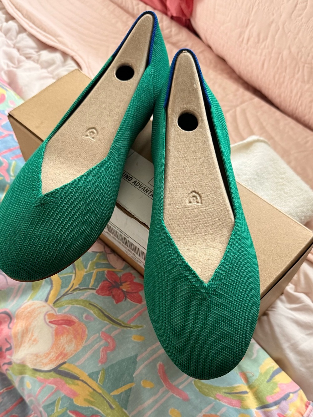 Rothy’s Women’s Green Knit Ballet Flats  New in box size 11.5